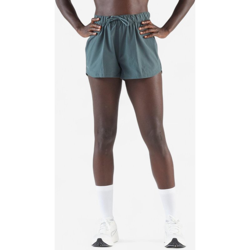 Laufshorts Trailrunning Damen atmungsaktiv - Run 500 Dry dunkelgrün