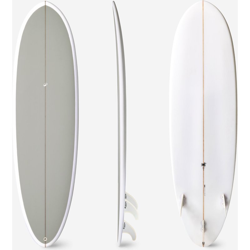 Surfboard Hybrid aus Harz 6'4 3 Finnen 40 l khaki