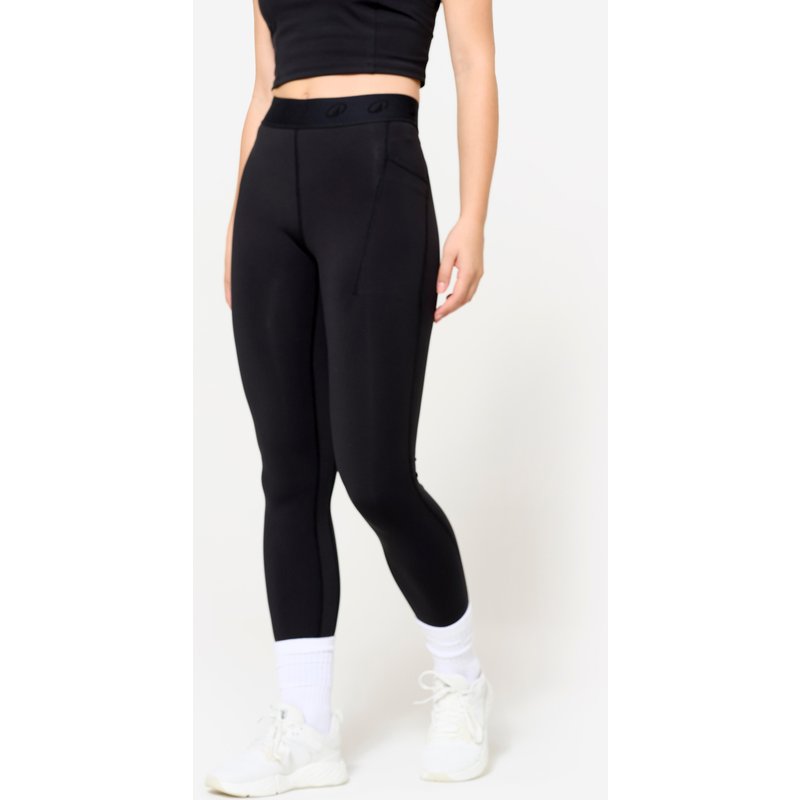 Leggings Damen elastischer Bund - schwarz