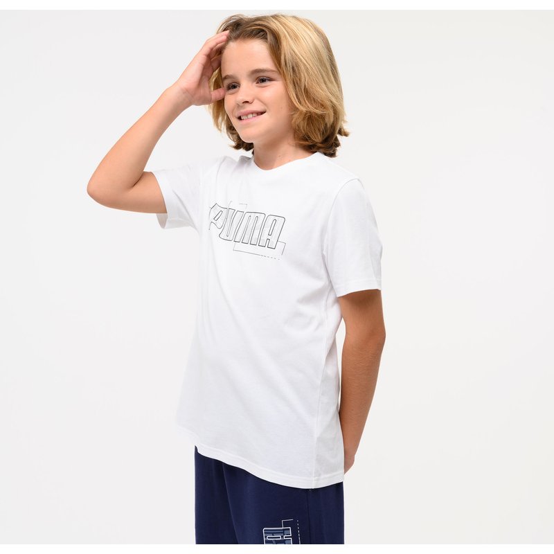 T-Shirt Kinder Baumwolle - Print weiß