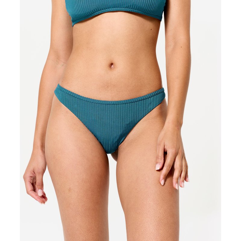 Bikini-Hose Damen Tanga Struktur Lulu Folk blau