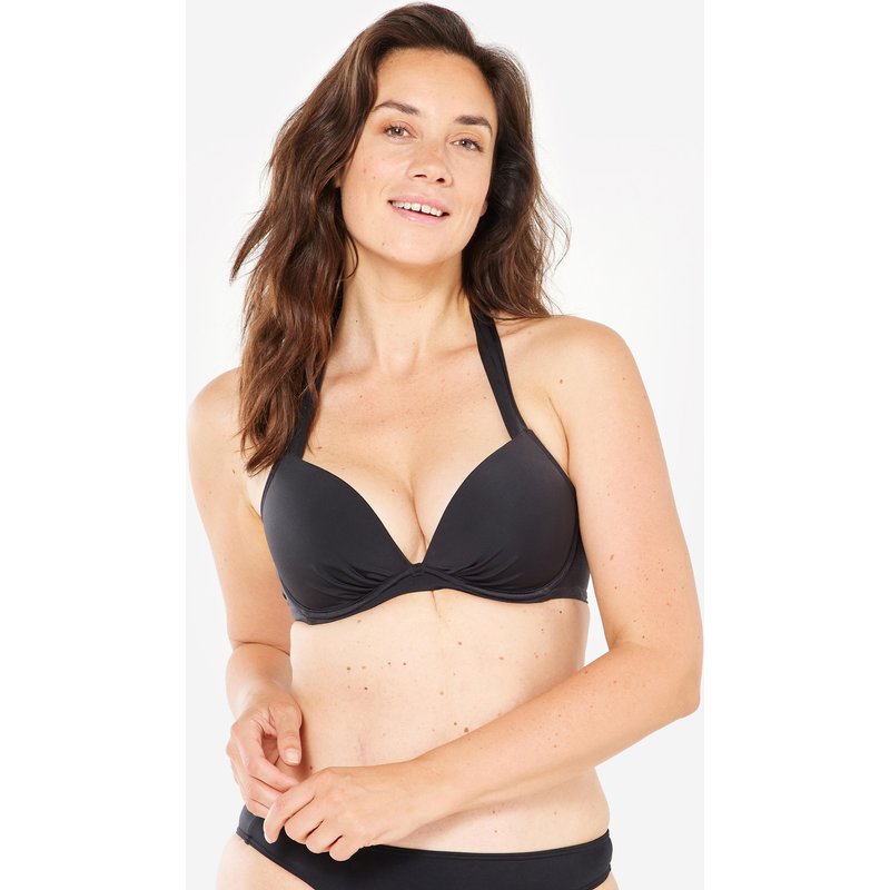 Bikini-Oberteil Damen Push-Up angenähte Formschalen Elena schwarz