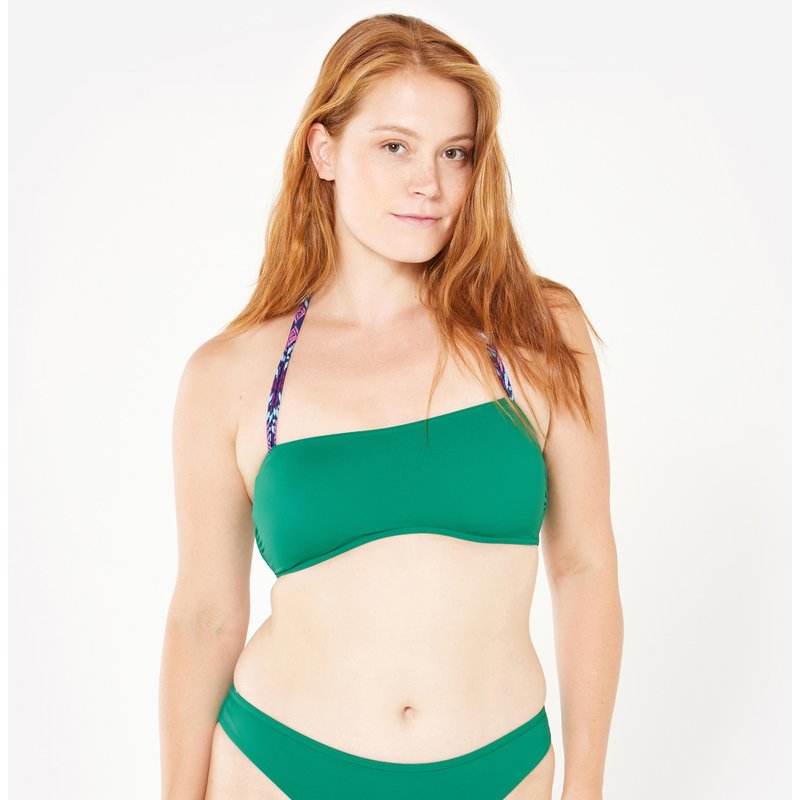 Bikini-Oberteil Damen Bandeau Surfen Lori grün
