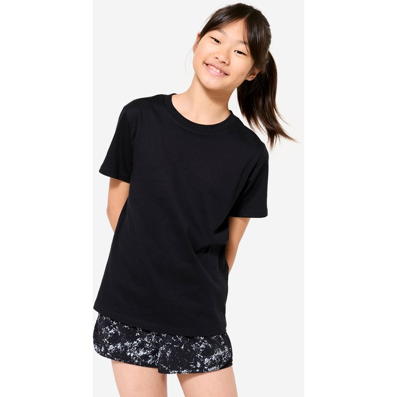 T-Shirt Kinder Mädchen atmungsaktiv - schwarz