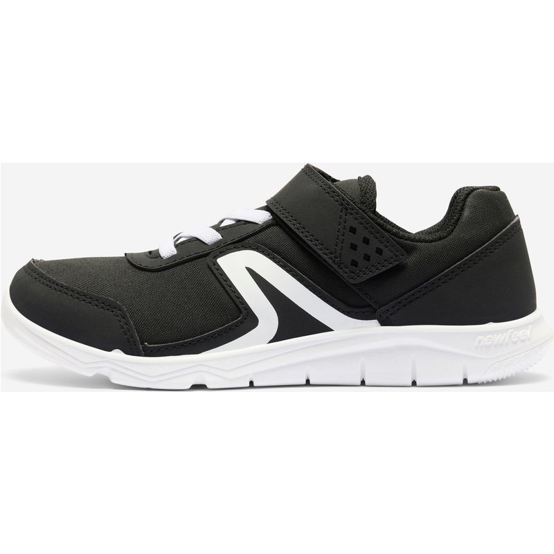 Fitnessschuhe Sneaker Kinder Klettverschluss - PW100 schwarz