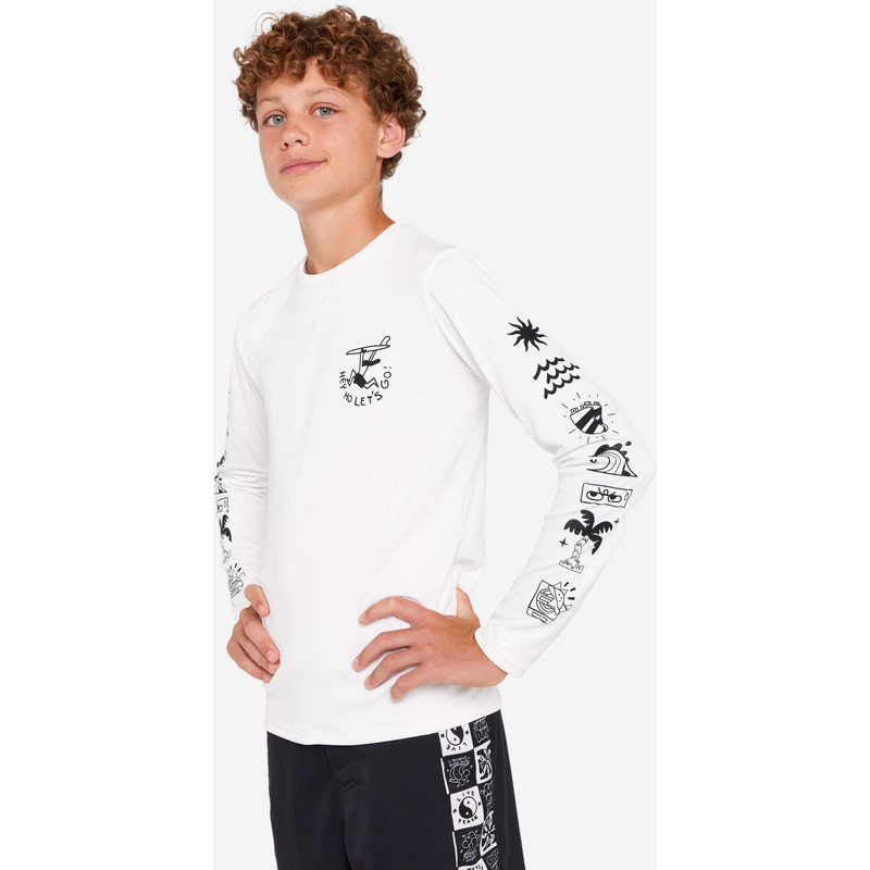 UV-Shirt langarm Kinder 100 Quiver weiß