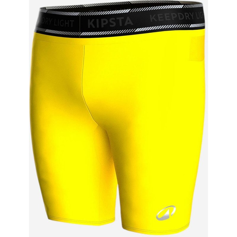 Damen/Herren Fußball Unterziehhose kurz - Keepdry Light gelb