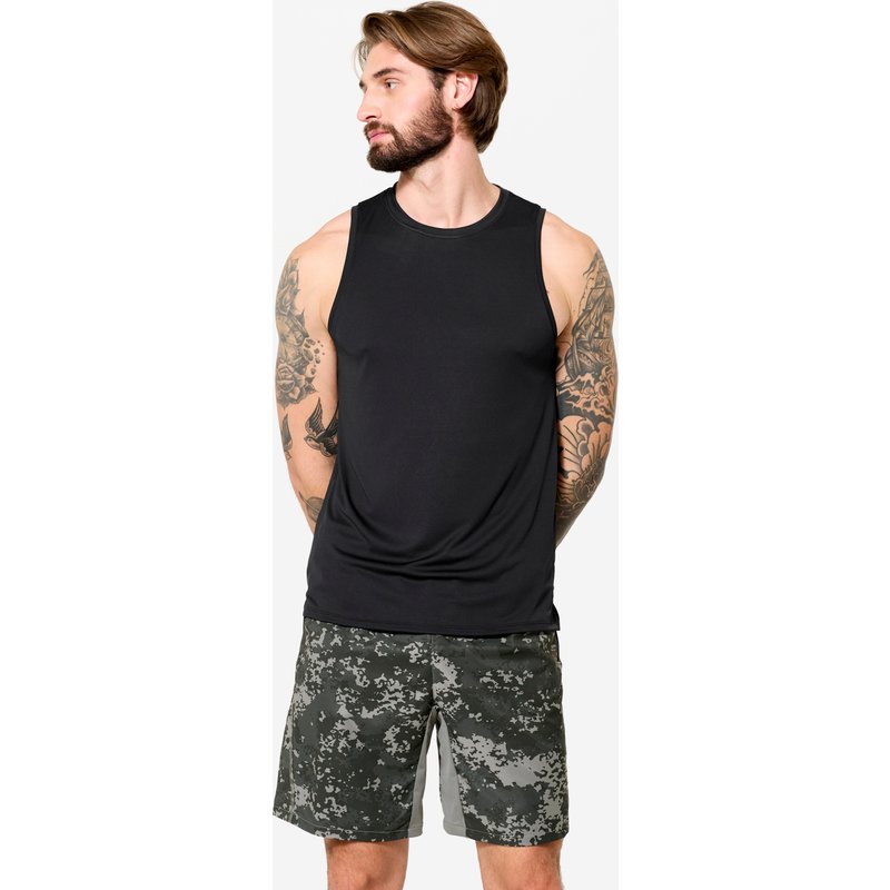 Tank Top Herren atmungsaktiv - schwarz