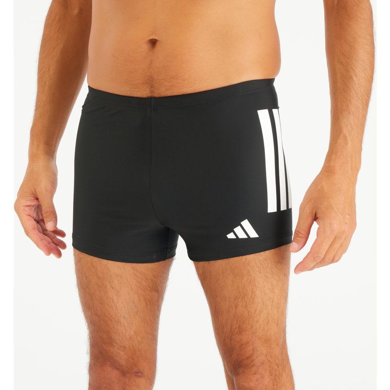 Badehose Boxer Herren - ADIDAS 3 Streifen schwarz/weiß
