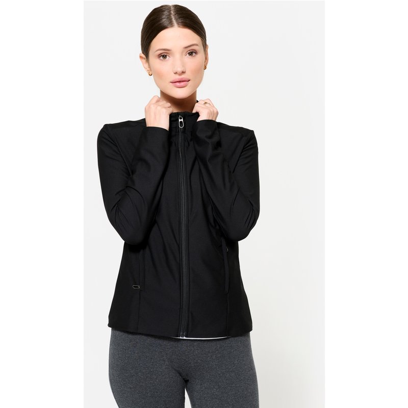 Trainingsjacke mit Reissverschluss Damen - schwarz