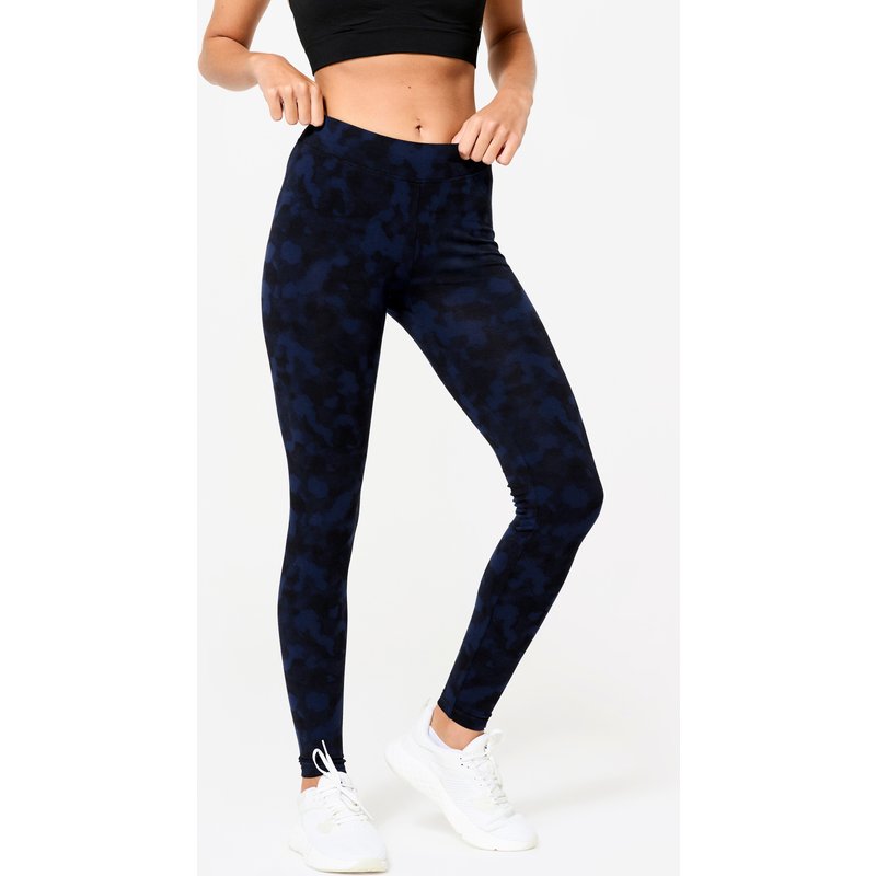 Leggings Damen Baumwolle - schwarz/blau