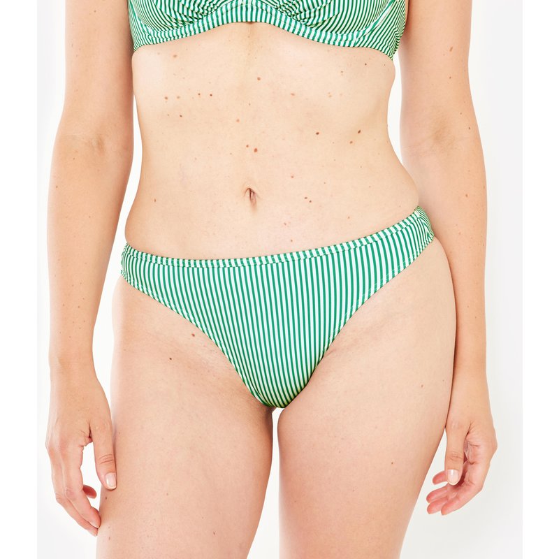 Bikini-Hose Damen gestreift Nina grün/weiß