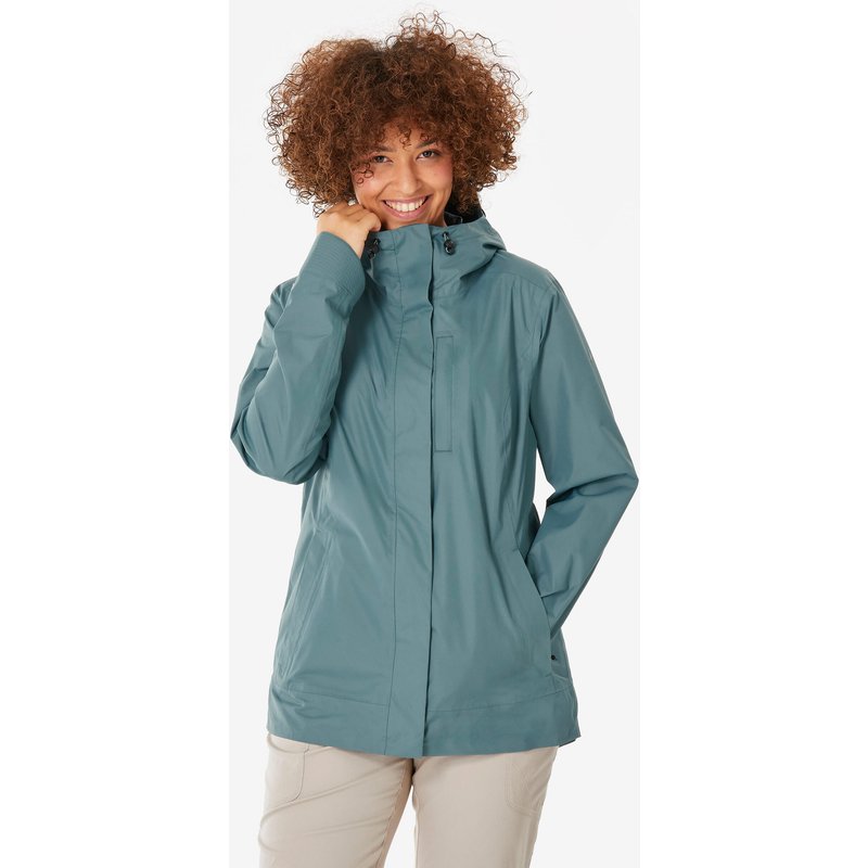 Wanderjacke Damen wasserdicht Wandern - NH500 grün
