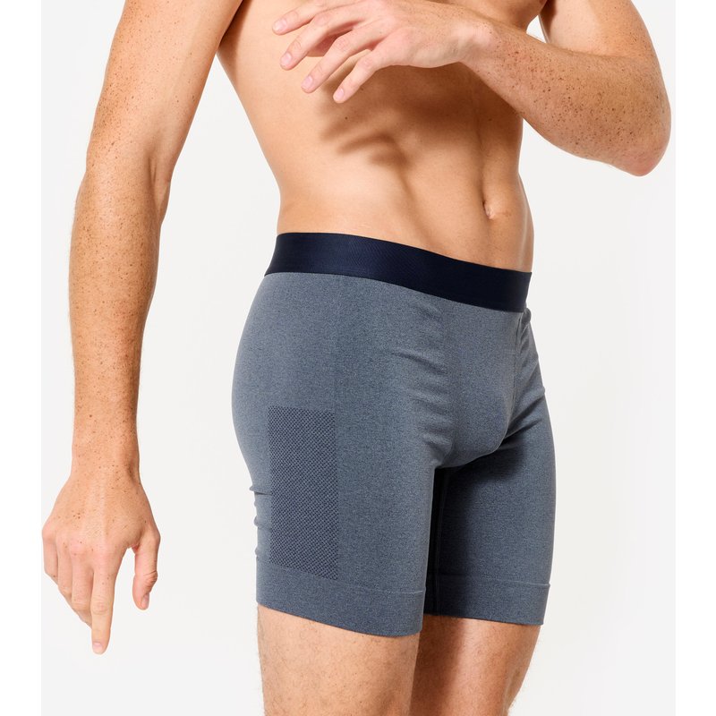 Lauf-Boxershorts Herren lang nahtlos - blau