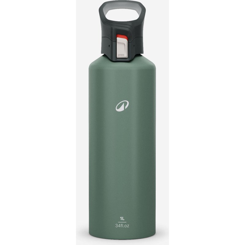 Trinkflasche Schnellverschluss 100 % recyceltes Aluminium - 1 l grün