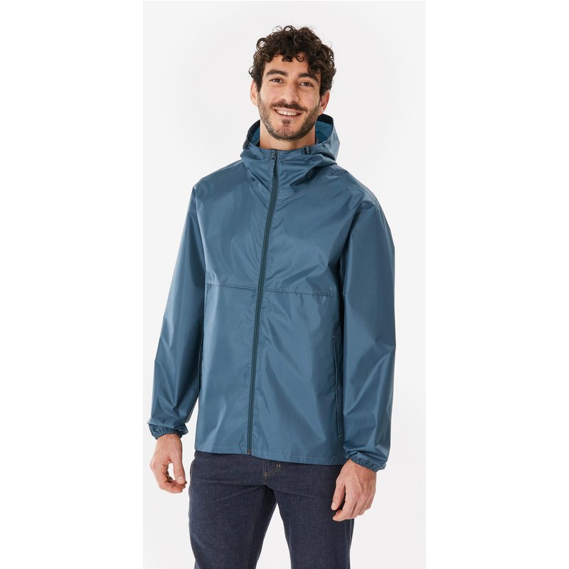 Regenjacke Herren wasserdicht winddicht Wandern - Raincut Full Zip blau