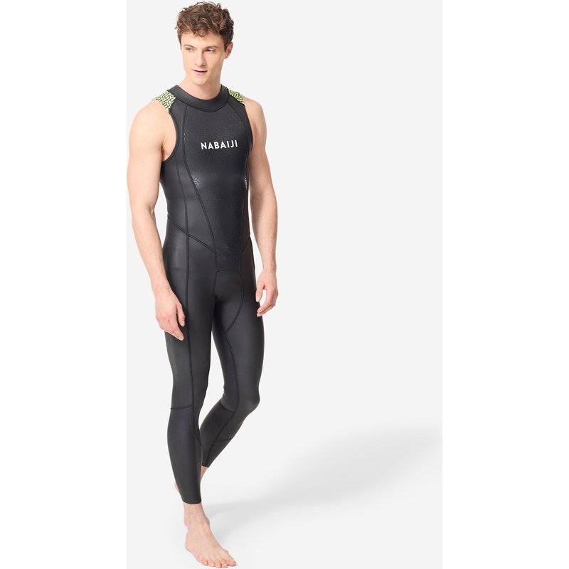 Schwimmanzug Neopren Herren Long John Freiwasserschwimmen - OWS 500 2/2 schwarz