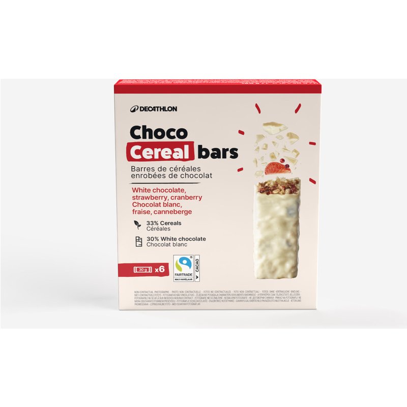 Energie Riegel Müsliriegel Rote Früchte mit Überzug aus weißer Schokolade × 6