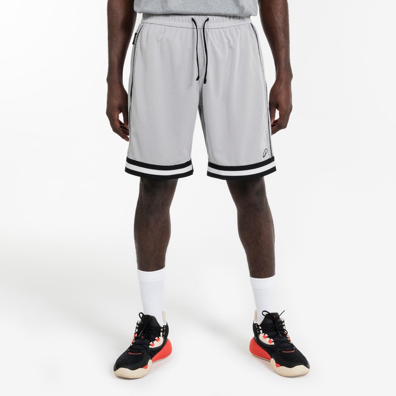 Damen/Herren Basketball Shorts wendbar - Short 500 weiß/schwarz