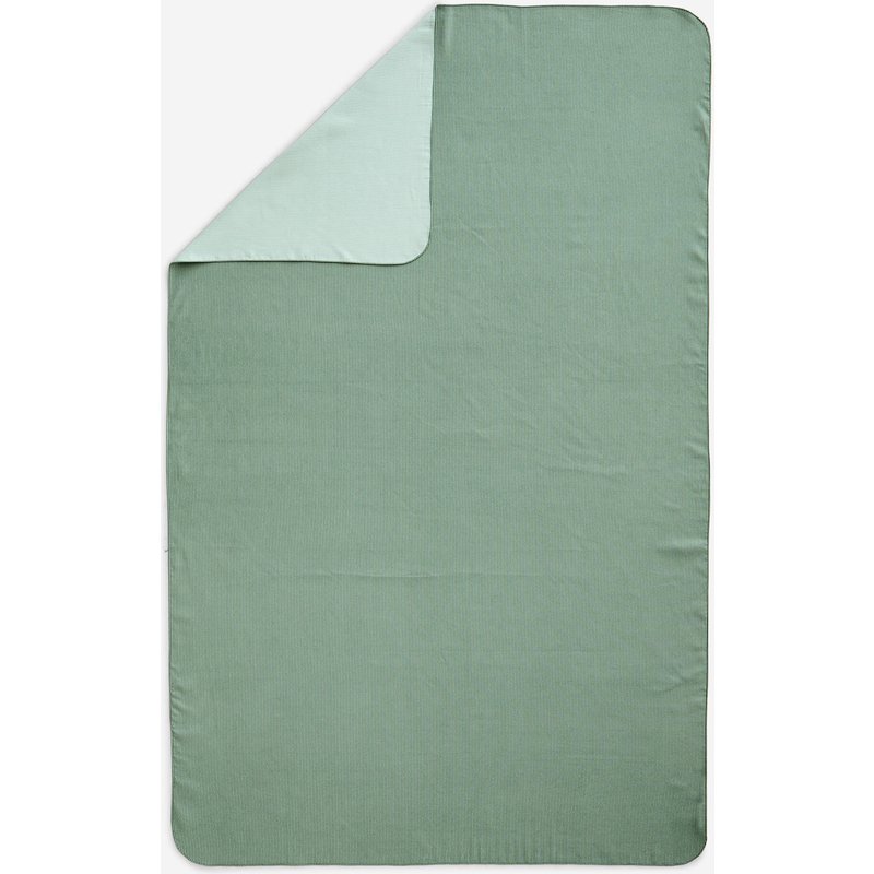 Mikrofaser-Handtuch gestreift Größe XL 110 × 175 cm - dunkelgrün/grün