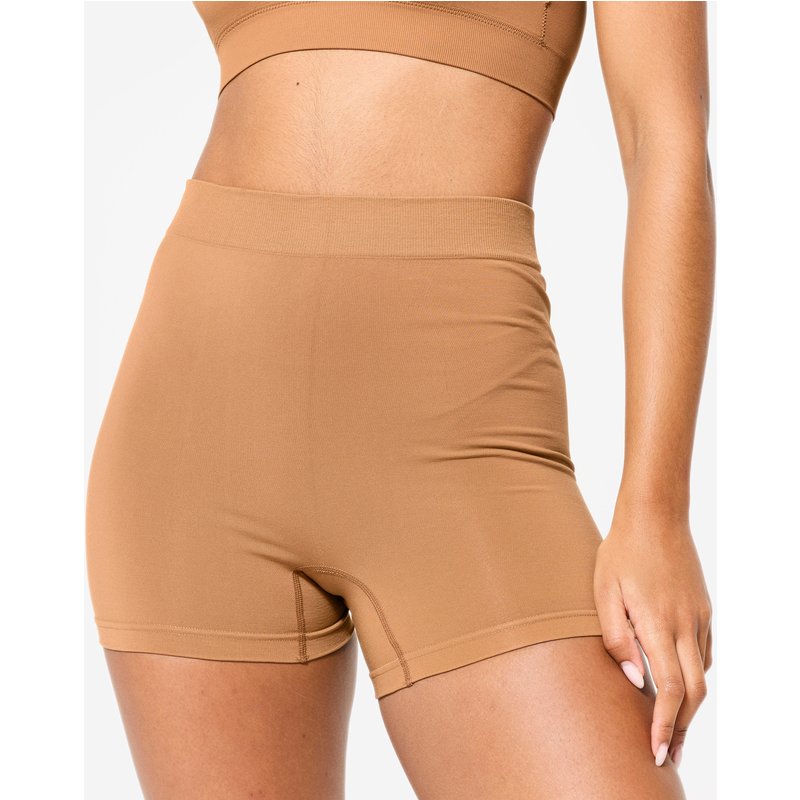 Tanzshorts Damen hoher Taillenbund - hellbraun