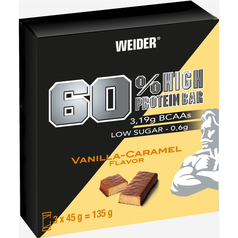 Proteinriegel 60 % Protein Vanille Karamell 3 x 45g