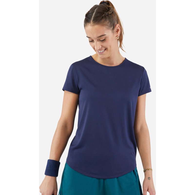 Damen Tennis T-Shirt Rundhals - Dry Essentiel 100 marineblau