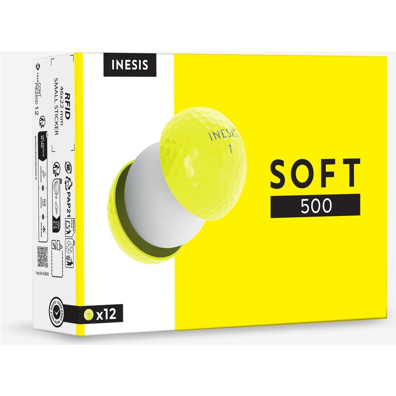 Golfbälle Soft 500 - 12 Stück gelb