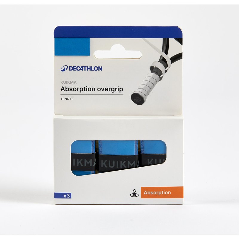 Griffband Überband Overgrip saugfähig Tennisschläger 3er-Set blau