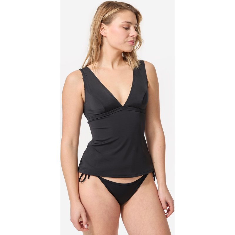 Bikini-Oberteil Tankini Marine Dekolleté V-förmig herausnehmbare Cups schwarz