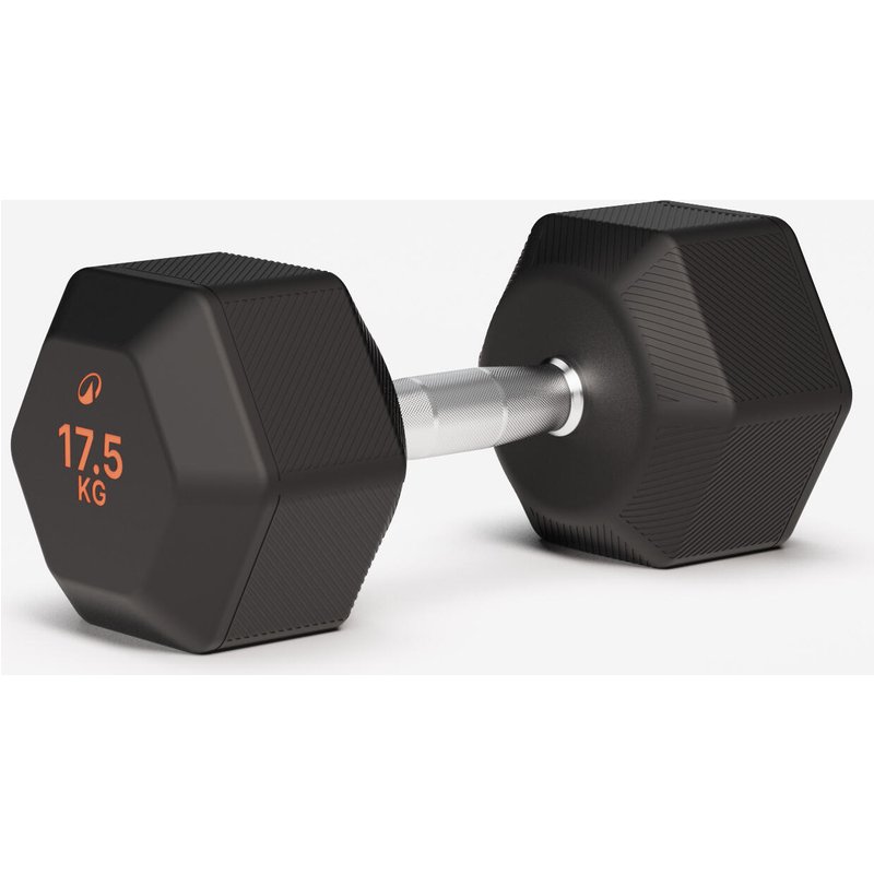 Hantel Hex Dumbbell Crosstraining Krafttraining 17,5 kg - schwarz