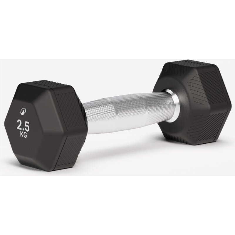 Hantel Hex Dumbbell Crosstraining Krafttraining 2,5 kg - schwarz