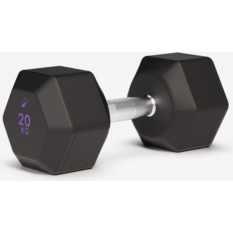 Hantel Hex Dumbbell Crosstraining Krafttraining 20 kg - schwarz
