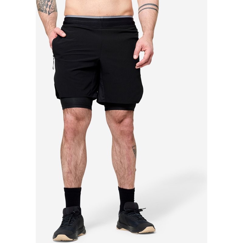 Shorts Crosstraining atmungsaktiv leicht Celliant - schwarz/grau