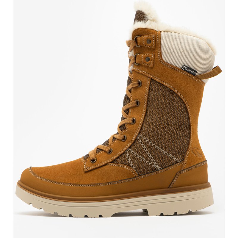 Winterstiefel Damen Leder warm wasserdicht Wandern - NH900 braun