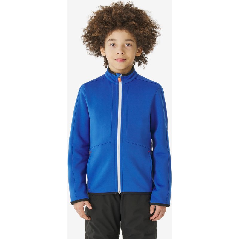 Unterziehjacke Ski Kinder 5–13 Jahre warm Reißverschluss - MID 500 Zip blau