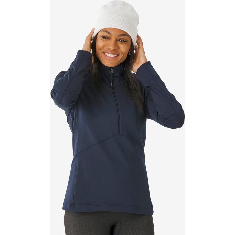 Skiunterwäsche Funktionsshirt Damen Reißverschluss - BL 500 marineblau