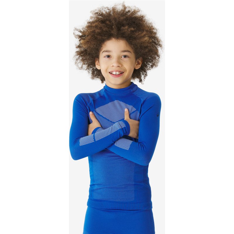 Skiunterwäsche Funktionsshirt Kinder 5 – 15 Jahre warm nahtlos - BL900 blau