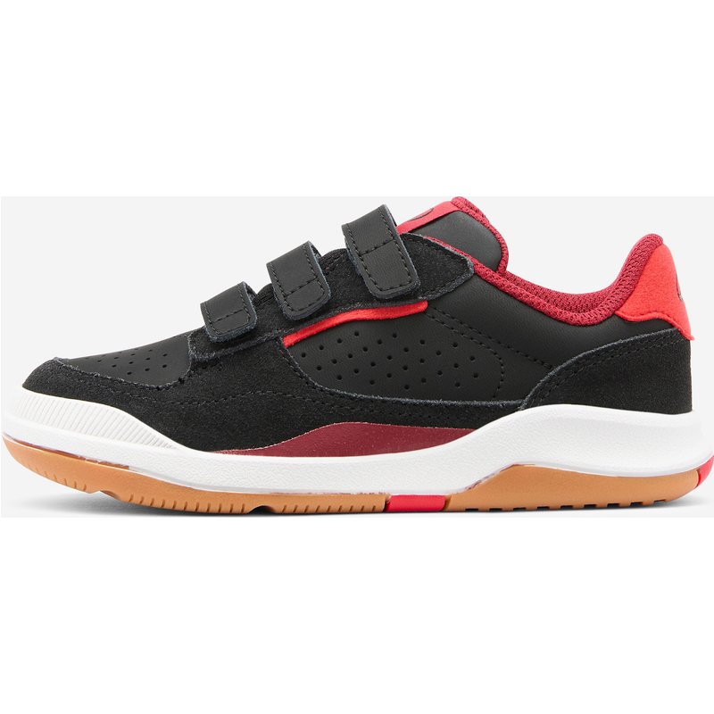 Turnschuhe Kinder Leder Klettverschluss - Playventure City schwarz/rot