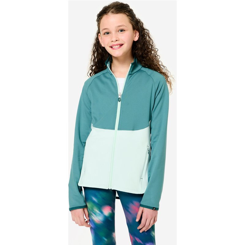 Trainingsjacke Mädchen tailliert - blau/mintgrün