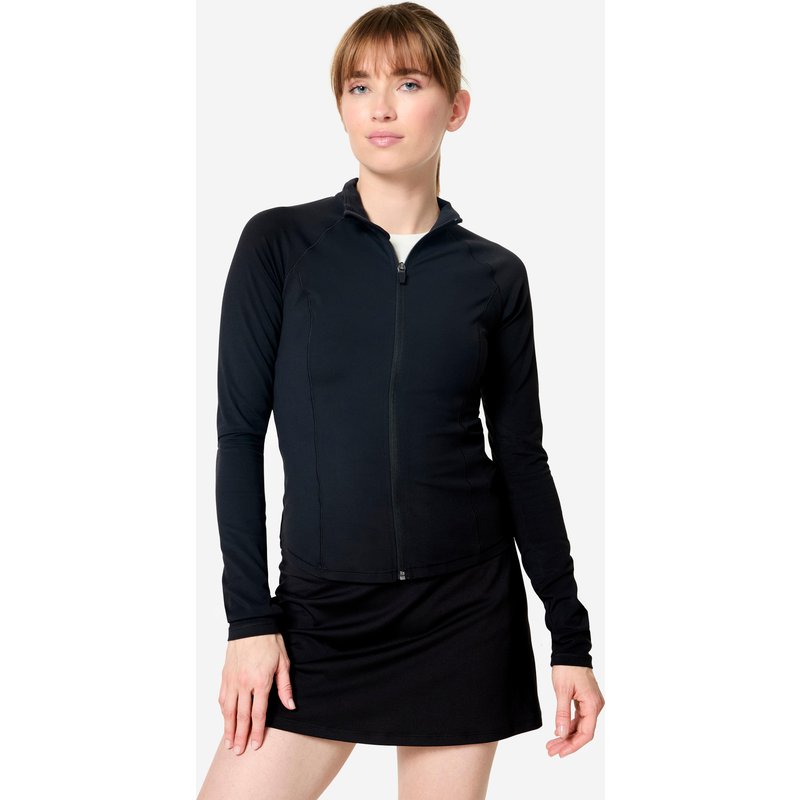 Trainingsjacke Damen tailliert - schwarz