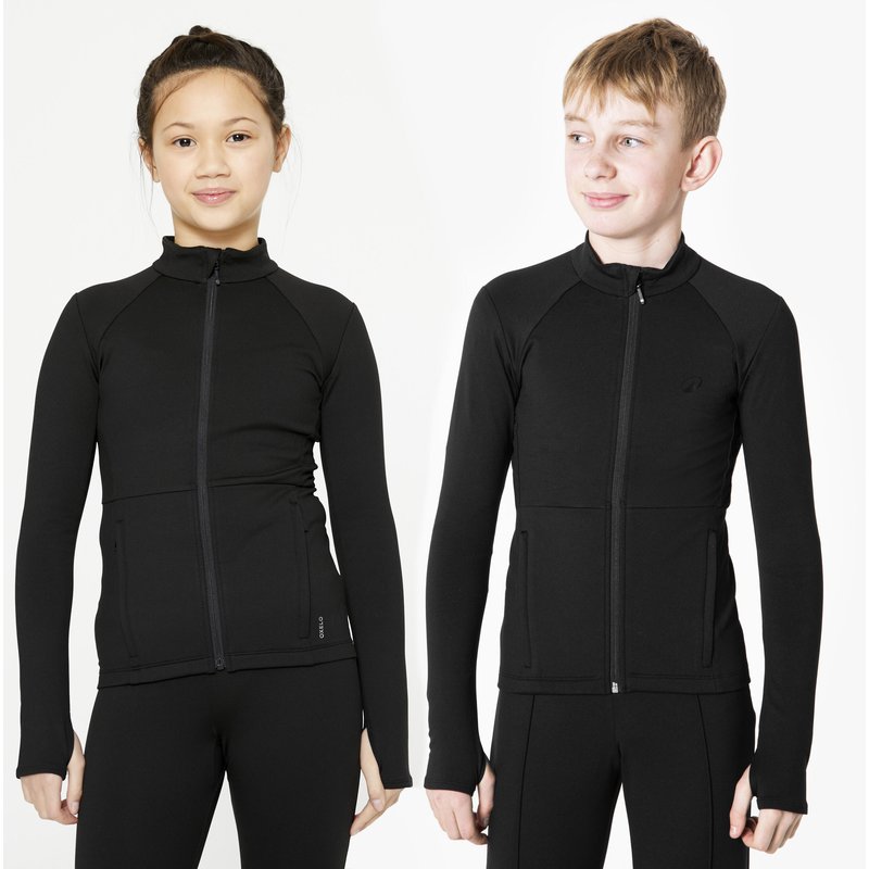 Eiskunstlauf-Trainingsjacke Kinder - schwarz