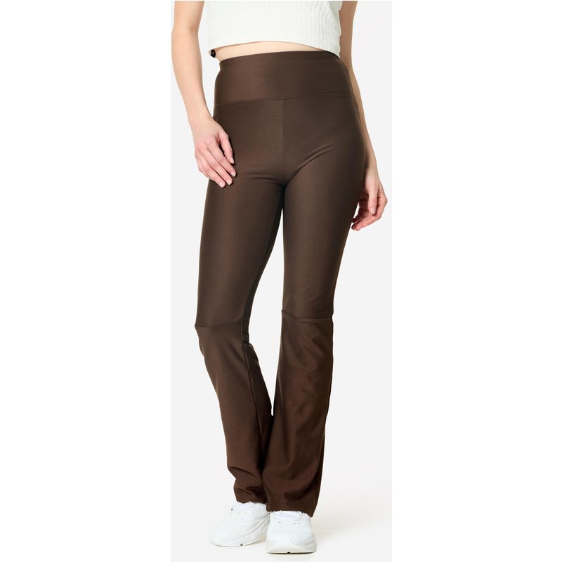 Leggings Damen gerade geschnitten dehnbar - braun