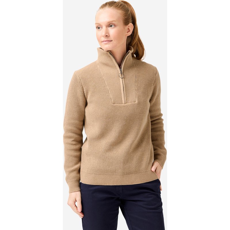 Damen Golf Pullover Reißverschluss - MW500 beige