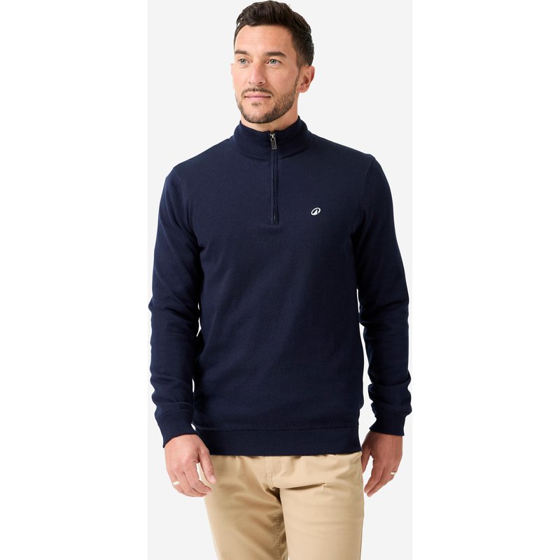 Herren Golf Pullover Stehkragen winddicht mit Reißverschluss - MW500 marineblau