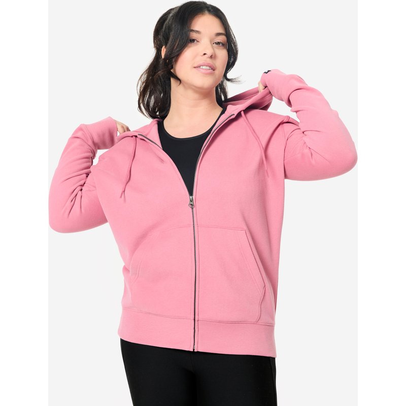 Kapuzenjacke Damen Sweatshirtstoff - altrosa