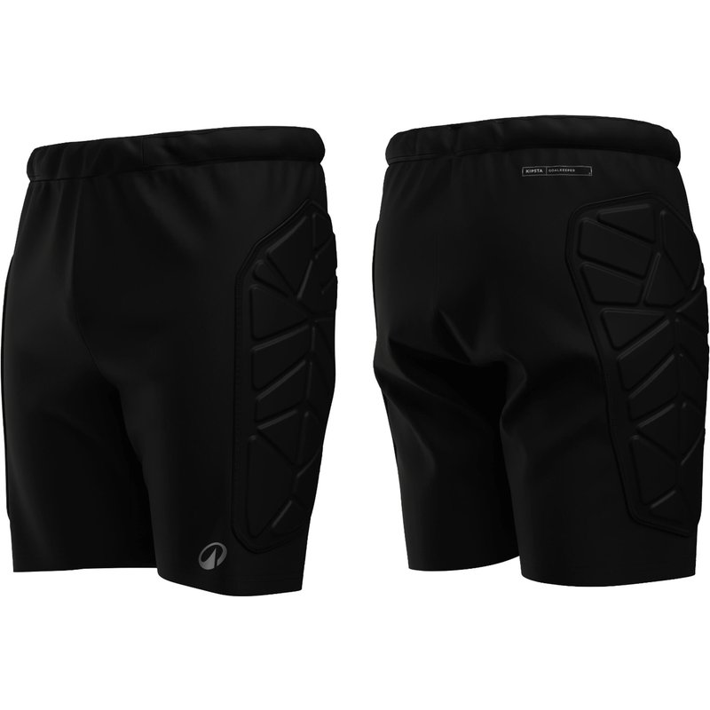 Damen/Herren Fußball Torwartshorts mit Schutz - F500 schwarz