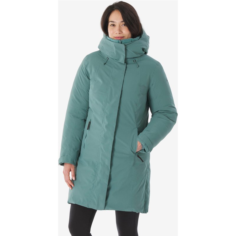 Daunenmantel Parka Damen warm bis -20 °C wasserdicht Wandern - NH900 grün