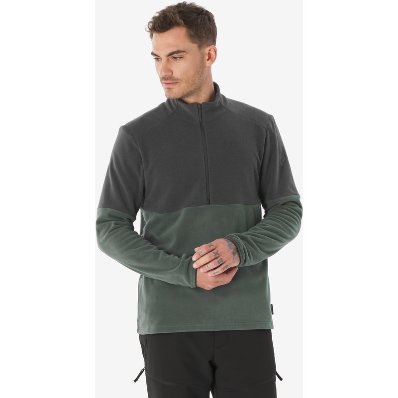 Fleecepullover Herren 1/2 Reißverschluss Wandern - MH500 grau