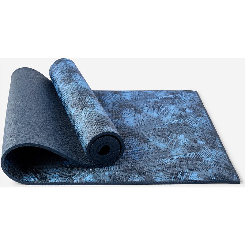 Yogamatte für sanftes Yoga rutschfest Komfort 8 mm - dunkelblau